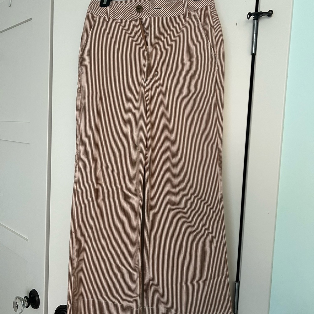 Amuse Society Brown Striped Wide Leg Pants